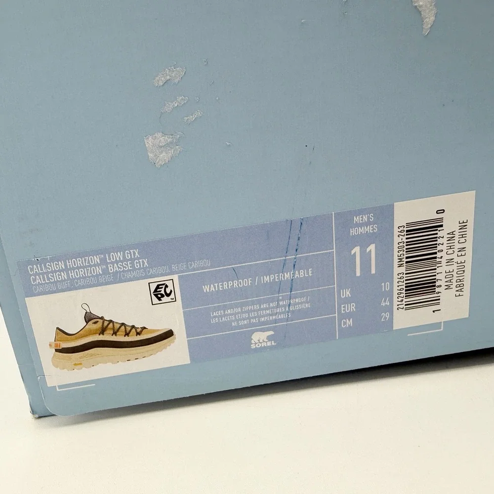 Sorel Callsign Horizon GTX Low Shoes Size 11 Mens Buff / Beige Waterproof NEW